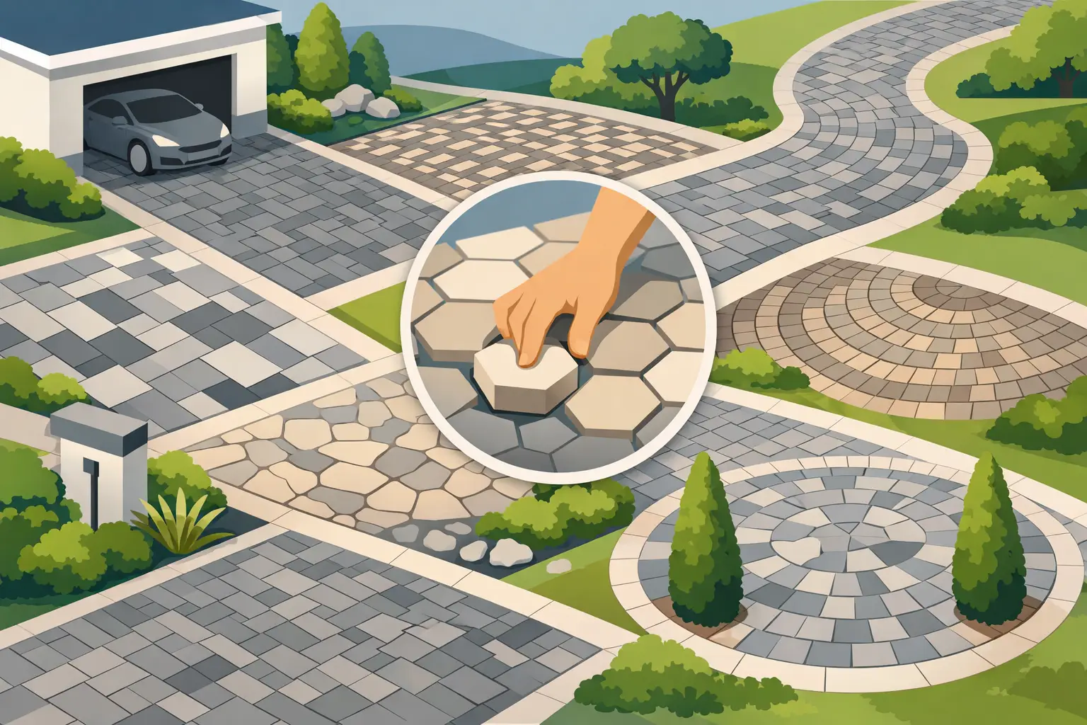 11 Interlocking Driveway Design Patterns Ideas