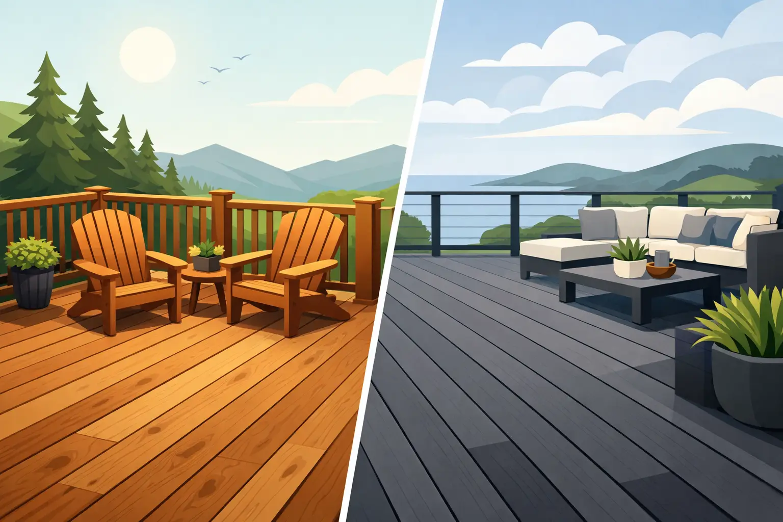 Cedar Deck vs Composite Decking