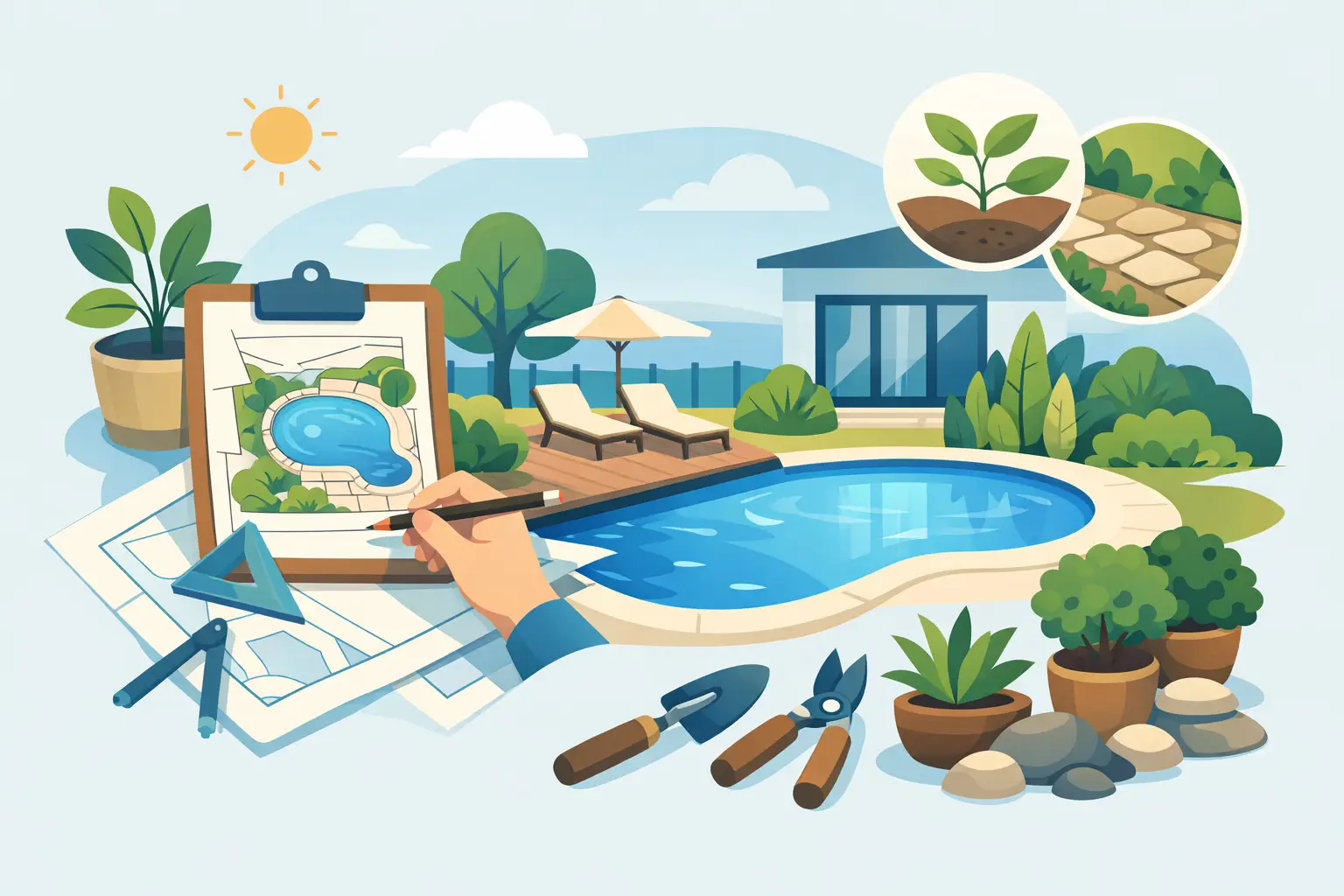 How to Plan Pool Landscaping That Lasts