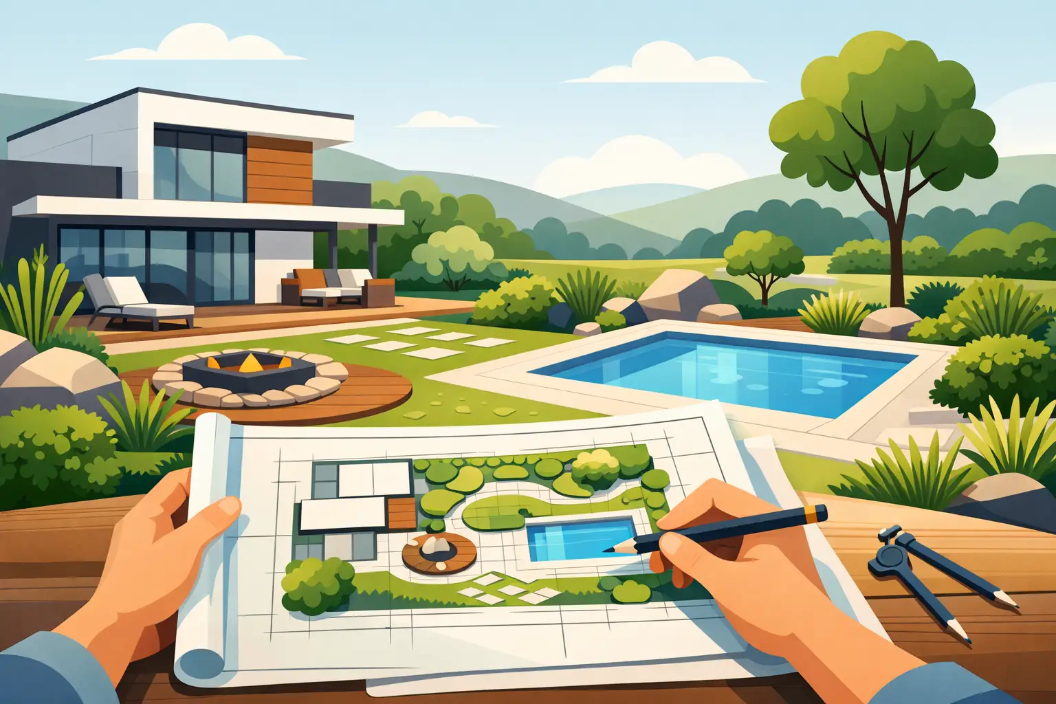 Custom Landscape Design for New Builds That Lasts
