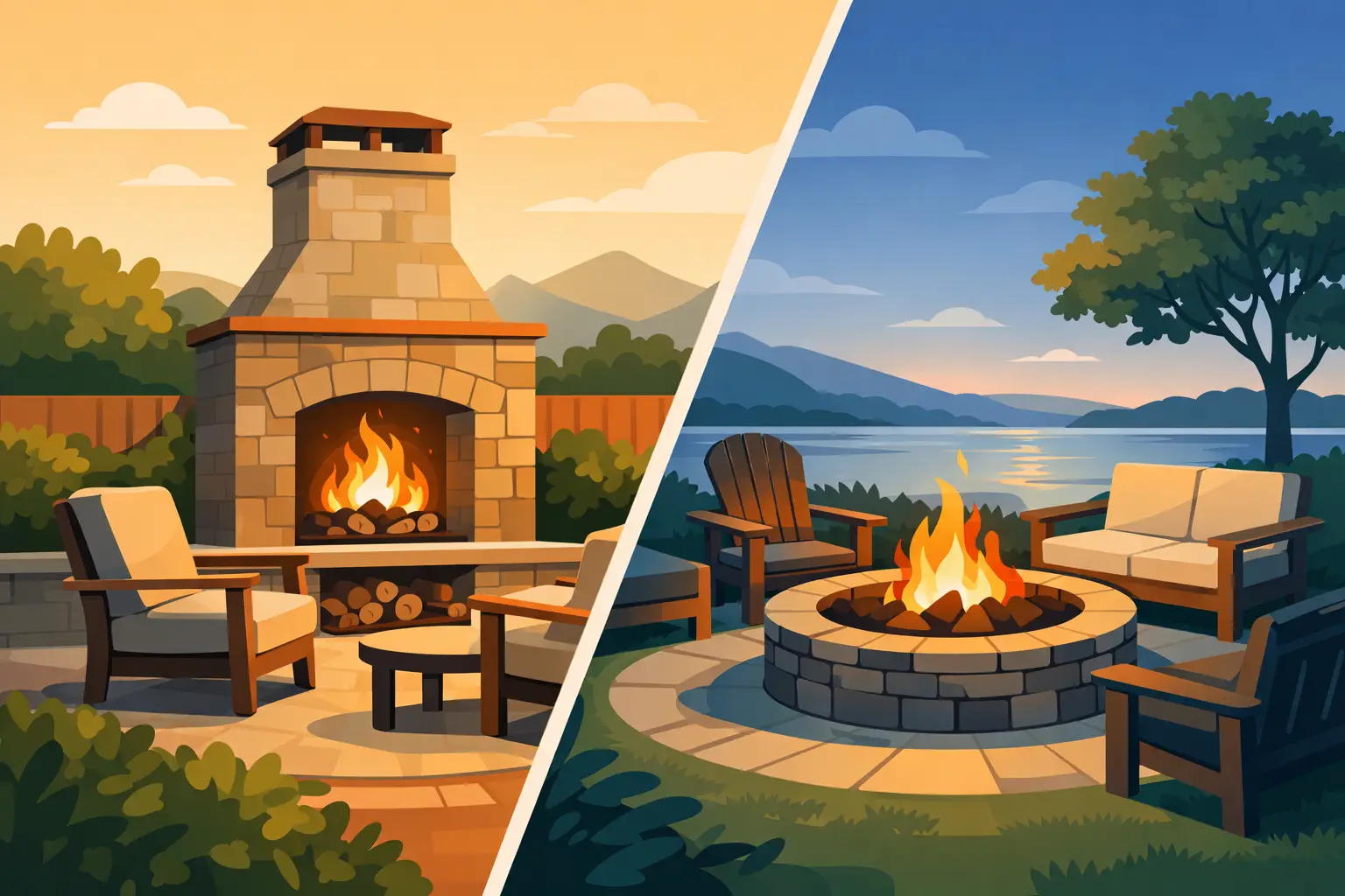 Outdoor Fireplace vs Fire Pit for Your Yard